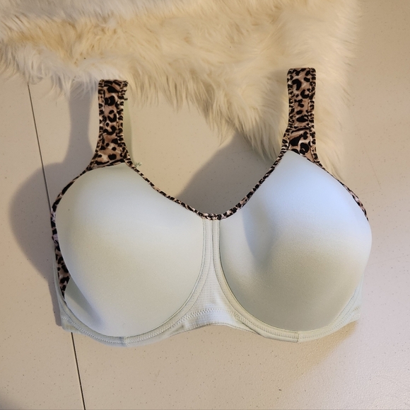 Freya Sonic Moulded Sports Bra Leopard Aqua Blue Underwire High Impact Size 38i - Picture 2 of 7